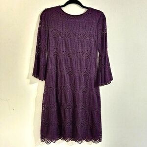 Sharagano Lace Overlay Dress